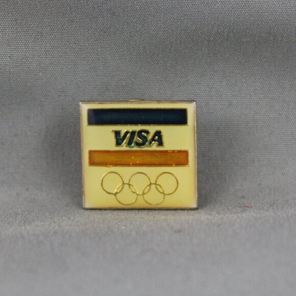 Olympic Games Pin - Visa Calgary 88 Sponsor Pin - Inlaid Pin - Picture 1 of 3